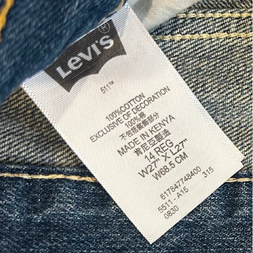 Levi’s 511 Slim Straight Jeans | W27 x L27 | Juniors 14 | Med Blue Wash